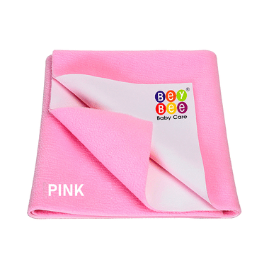 Bey Bee Waterproof Baby Bed Protector Dry Sheet For New Born Babies (70cm X 50cm) Small Pink