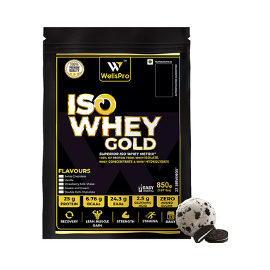 WellsPro Iso Whey Gold Powder (850gm Each) Cookie And Cream