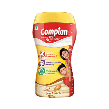 Complan Nutrition Drink Powder For Children | Nutrition Drink For Kids With Protein & 34 Vital Nutrients | Kesar Badam