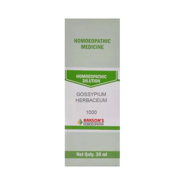 Bakson's Homoeopathy Gossypium Herbaceum Dilution 1000 CH