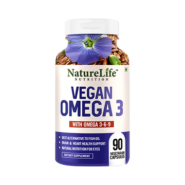 Nature Life Nutrition Vegan Omega 3-6-9 | Veg Capsule for Brain & Heart Health