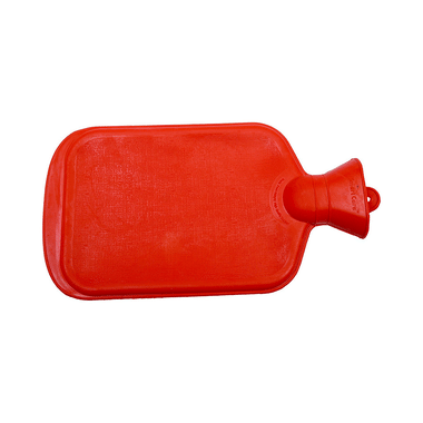 Smart Care Classic Hot Water Bag Red Orange One Side Ribbed