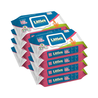 Little's Soft Cleansing Baby Wipes With Lid (80 Each)