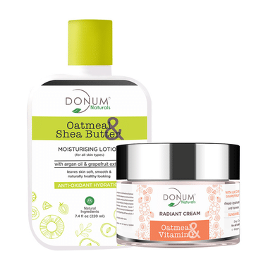 Donum Naturals Combo Pack of Radiant Cream and Oatmeal & Shea Butter Moisturising Lotion