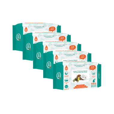 Buddsbuddy India's 1st Coconut Based Skincare Baby Wet Wipes (72 Each)