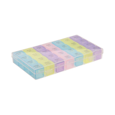 Krivish Multicolor 7 Days Weekly Medicine Holder Pill Organizer With Tray