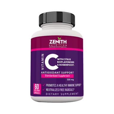 Zenith Nutrition Vitamin-C 500mg With Citrus Bioflavonoids & Rosehips Capsule