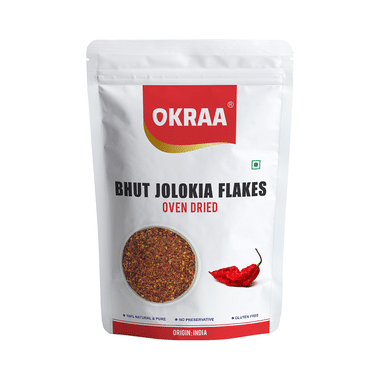 Okraa Bhut Jolokia Flakes Oven Dried