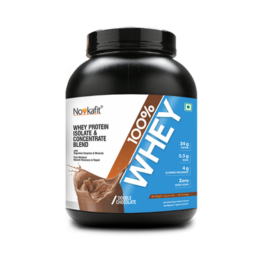 Novkafit 100% Whey Protein With Digestive Enzymes Double  Chocolate