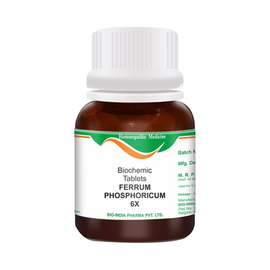 Bio India Ferrum Phosphoricum Biochemic Tablet 6X