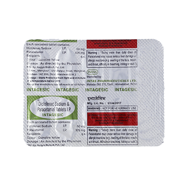 Intagesic 50 mg/325 mg Tablet