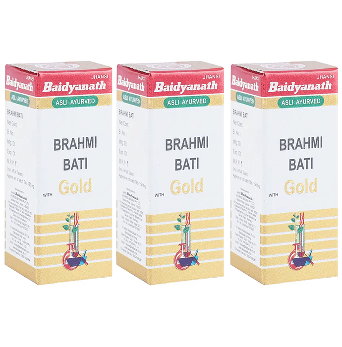 Baidyanath (Jhansi) Brahmi Bati with Gold Tablets (10 Each)