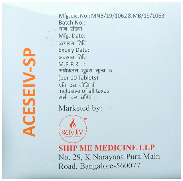 Aceseiv SP 100/325/15mg Tablet 10s