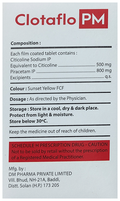 Clotaflo PM 500/800mg Tablet 10s