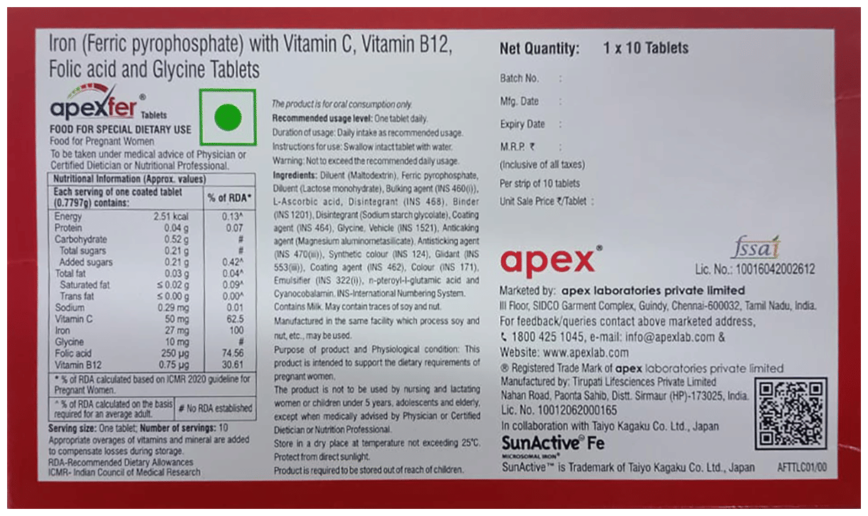 APEXFER TABLET 1X10 - Scraped Image