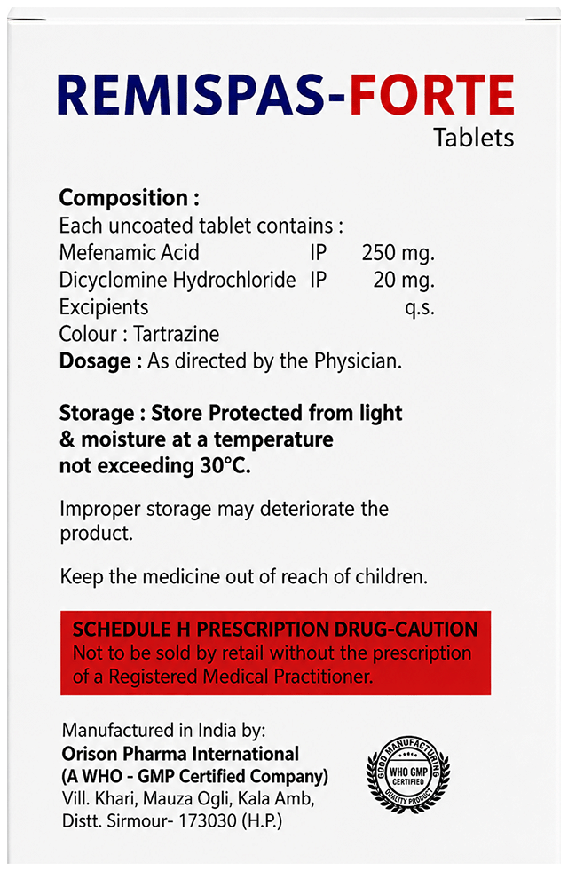 Remispas Forte 20/250mg Tablet 10s
