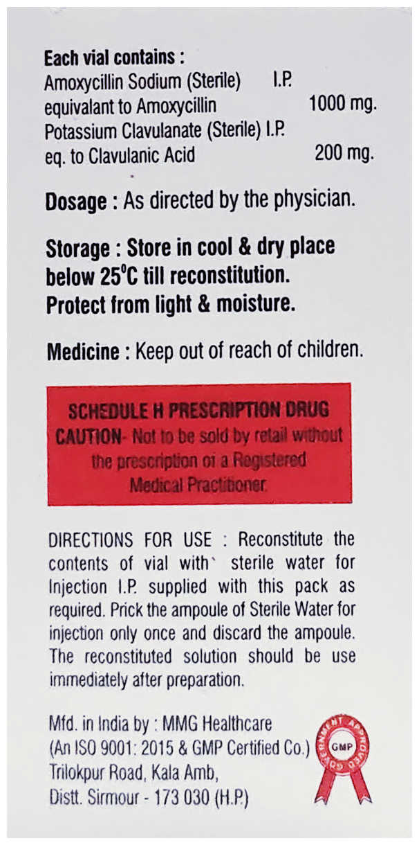 Apriclav 1000/200mg Injection 1s