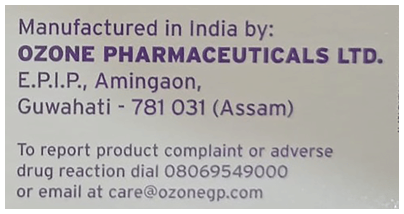 OZOSTAT 750 TABLET 10'S - Scraped Image