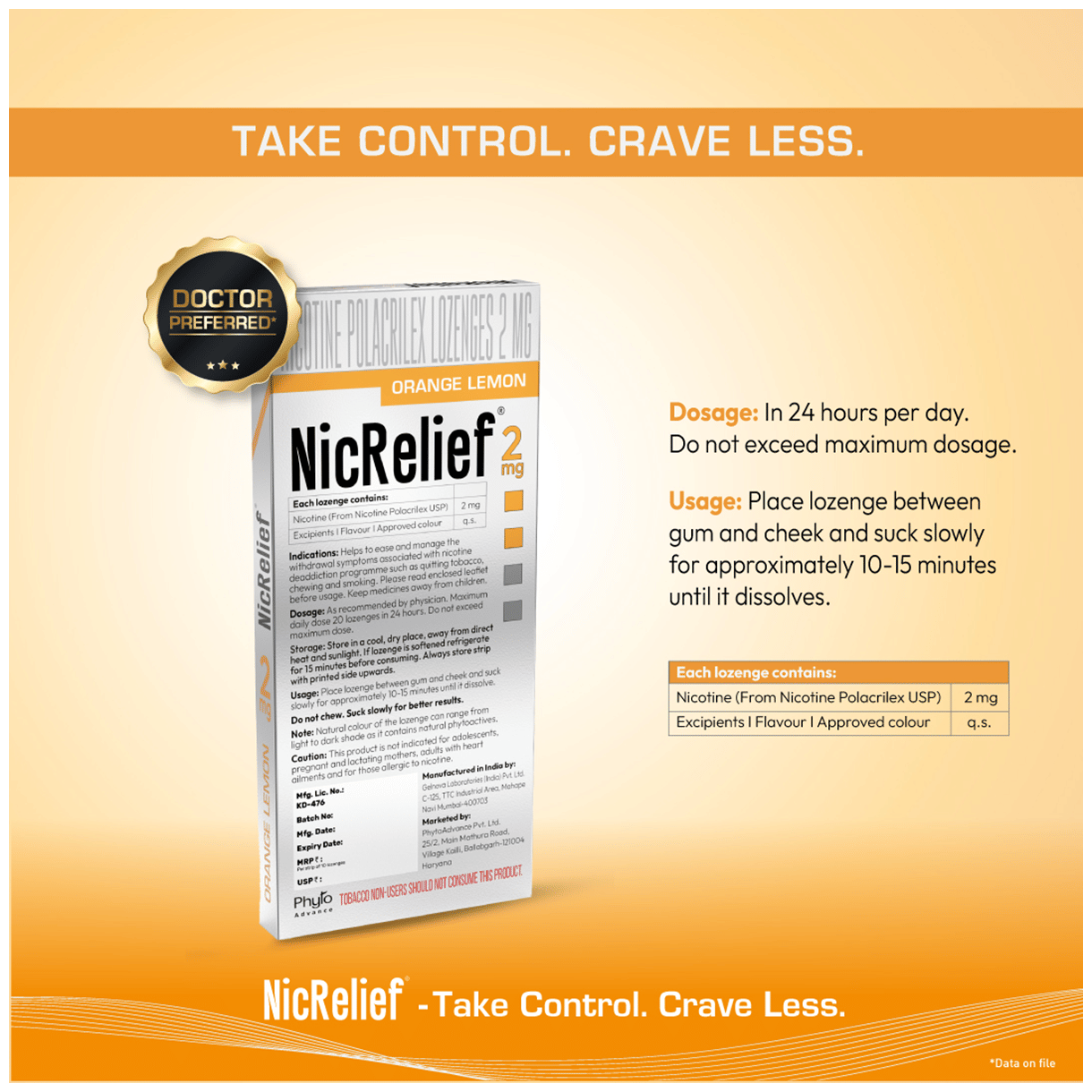 NICRELIEF ORANGE LEMON 2MG 2MG - Scraped Image