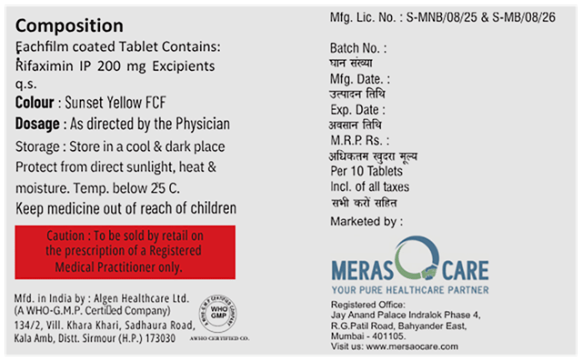 Rifamer 200mg Tablet 10s