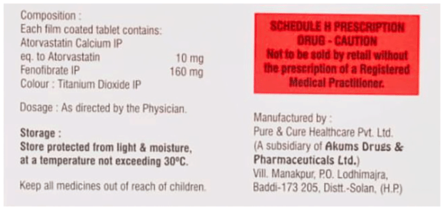 Atorcad F 10/160mg Tablet 10s