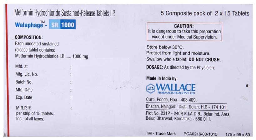 WALAPHAGE SR 1000 TABLET 15'S - Scraped Image