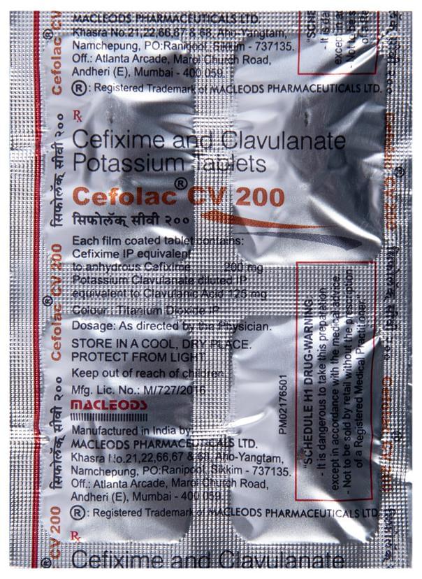 Cefolac CV 200/125mg Tablet 4s