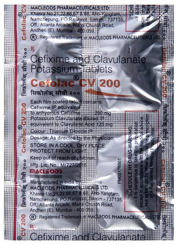 Cefolac CV 200/125mg Tablet 4s