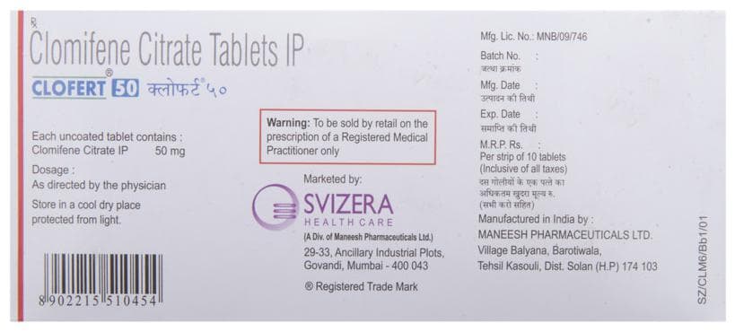 CLOFERT-50 TABLET 10'S - Scraped Image