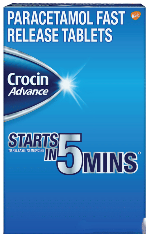 CROCIN ADVANCE 500MG TABLET - Scraped Image