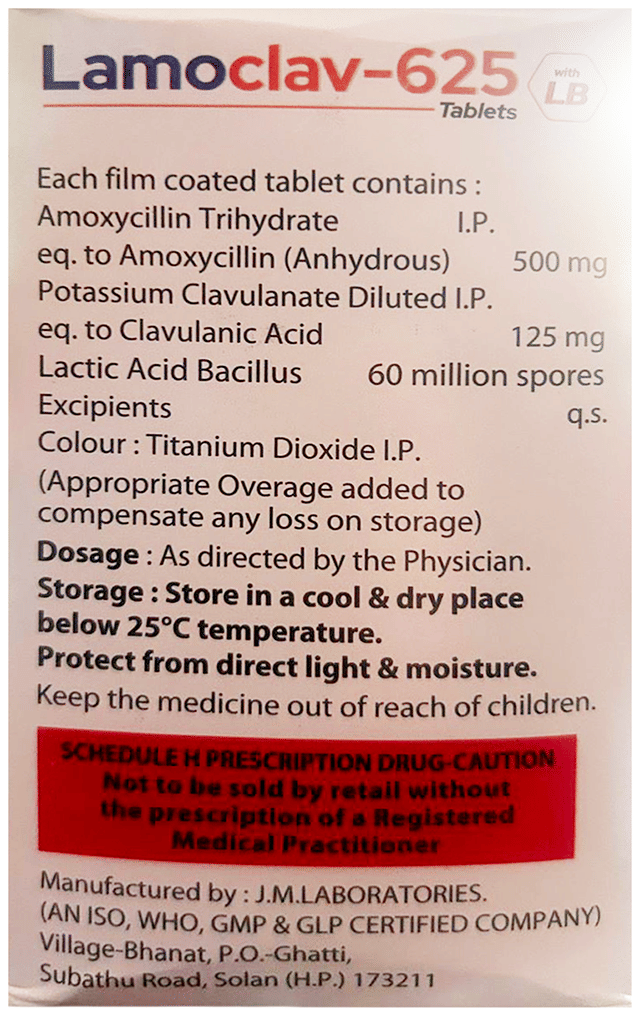 Lamoclav LB 500/125mg/60M Tablet 10s