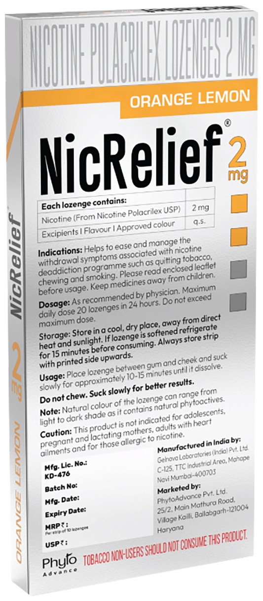 NICRELIEF ORANGE LEMON 2MG 2MG - Scraped Image