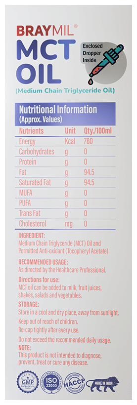 BRAYMIL MCT OIL 100ML 100ML - Scraped Image