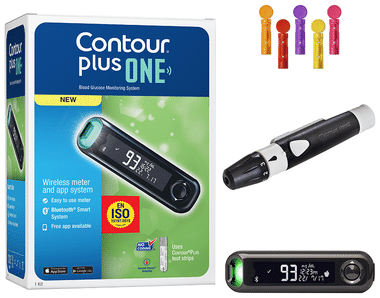 Contour Plus One Blood Glucose Monitoring System with Contour Plus Blood Glucose Test Strip 25S Free