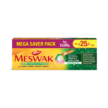 Dabur Meswak Toothpaste Mega Saver Pack (200gm + 200gm)