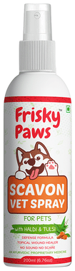 Frisky Paws Scavon Vet Spray for Pets with Haldi & Tulsi (200ml Each)