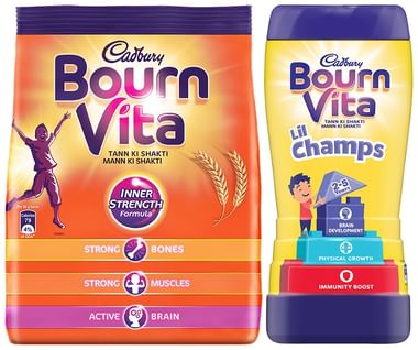 Cadbury Bournvita Combo Pack of Lil Champs Pro-Health Drink Chocolate & Health Drink Refill (500gm Each)