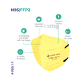 Care View Universal Yellow CV1221 N95 FFP2 Certified Earloop with 6 Layers Filtration Protective Mask thumbnail