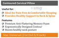 Fovera Orthopedic Memory Foam Cervical Pillow Standard White Bamboo thumbnail
