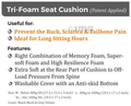Fovera Tri-Foam Seat Cushion Large Mesh Black thumbnail