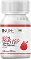 Inlife Iron Folic Acid Supplement with Vitamin C, E, B12, Zinc & Selenium Tablet thumbnail