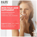 Inlife Iron Folic Acid Supplement with Vitamin C, E, B12, Zinc & Selenium Tablet thumbnail