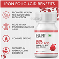 Inlife Iron Folic Acid Supplement with Vitamin C, E, B12, Zinc & Selenium Tablet thumbnail