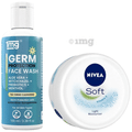 Nivea Soft Light Moisturiser and 1mg Germ Protection Face Wash Combo thumbnail