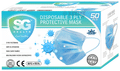 SG Health Disposable 3 Ply Protective Mask with Meltblown Filter thumbnail