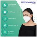 Care View CV1221 N95 FFP2 Certified Earloop with 6 Layers Filtration Protective Mask Universal White thumbnail