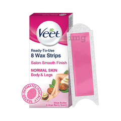 Veet Half Body Waxing Kit for Normal Skin: Buy box of 8 strips at price in India | 1mg
