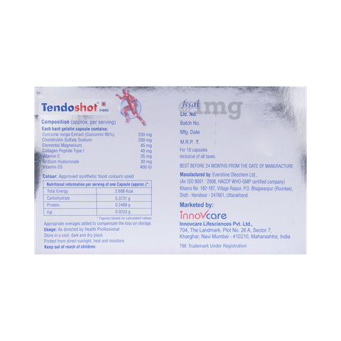Tendoshot Capsule Buy Strip Of 10 Capsules At Best Price In India 1mg