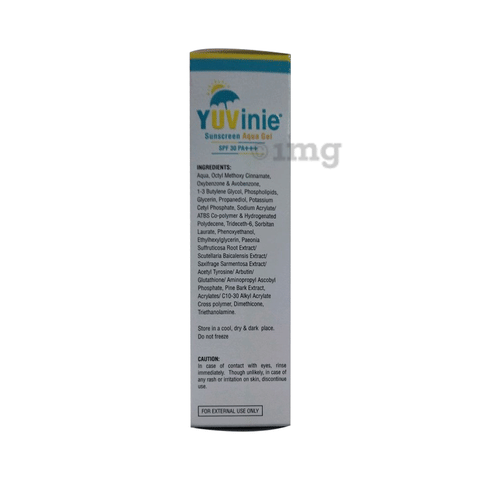 Yuvinie Sunscreen Aqua Spf 30 Pa Gel Buy Tube Of 50 Gm Gel At Best Price In India 1mg