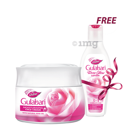 Dabur Gulabari Cold Cream With Gulabari Lotion 50ml Free Buy Jar Of 100 Gm Cream At Best Price In India 1mg